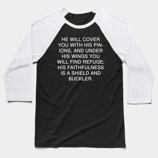 Psalm 91:4 English Standard Version Baseball T-Shirt